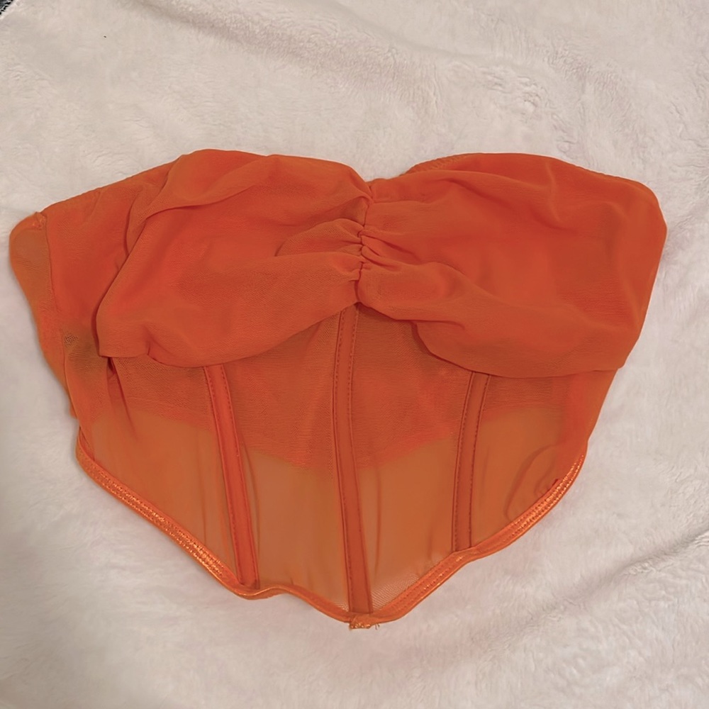 Orange Small Women's Tube Top Shirt
